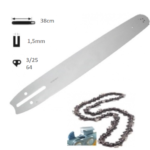 Meč (38cm) in veriga 3/25, 1,5mm (32 zob) za motorno žago