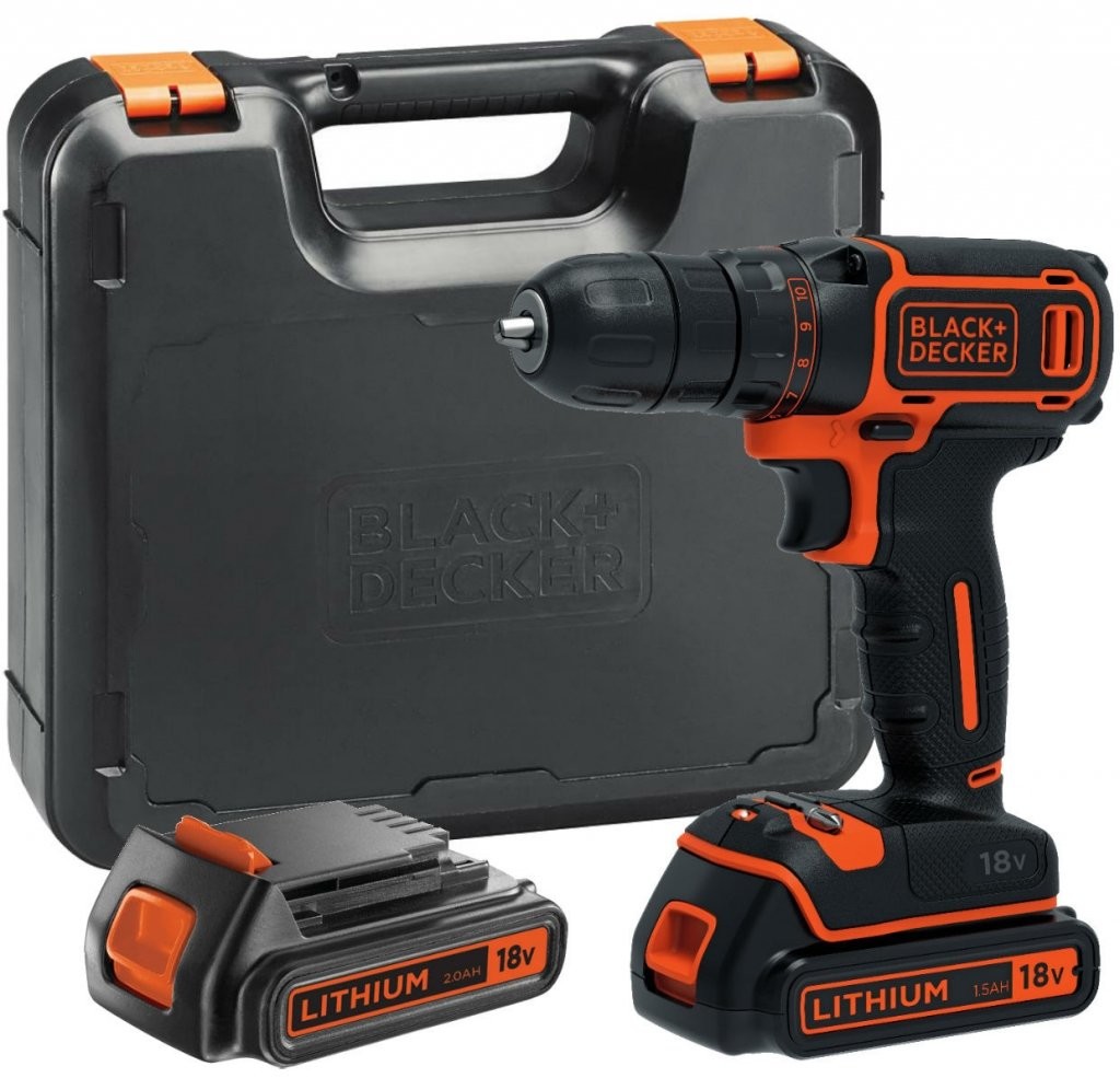 AKU VRTALNIK/VIJAČNIK 18 V 1,5 Ah 2 BATERIJI, POLNILEC IN KOVČEK Black & Decker BDCDD186KB