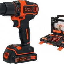 AKU UDARNI VRTALNIK 18 V 1,5 Ah S PRIBOROM104DELNI SET PRIBORA Black & Decker BDCHD18S1A