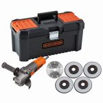 KOTNI BRUSILNIK 900 W 125 mm + 5 PLOŠČ Black & Decker BEG220KA5