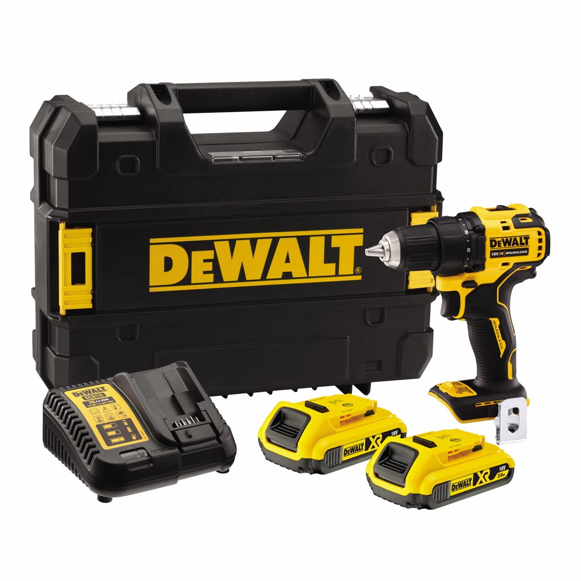 AKU VRTALNIK 18 V 2,0Ah Li-Ion2xbaterija, polnilec 18V XR 1.25A, TSTAK Dewalt DCD708D2T