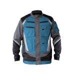 JAKNA ZAŠČITNA Z ODSEVNIKI ČRNO-SIVA-TURKIZ "3XL" LAHTI L4040306