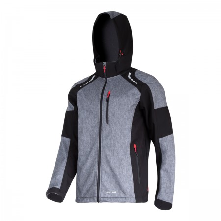 JAKNA SOFTSHELL SIVO-ČRNA-RDEČA "XL" LAHTI L4092304