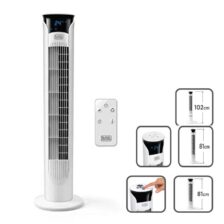 STOLPNI VENTILATOR 45 W 81 CMLED ZASLON, DALJINSKI UPRAVLJALNIK, 3 HITROSTI Black&Decker BXEFT48E