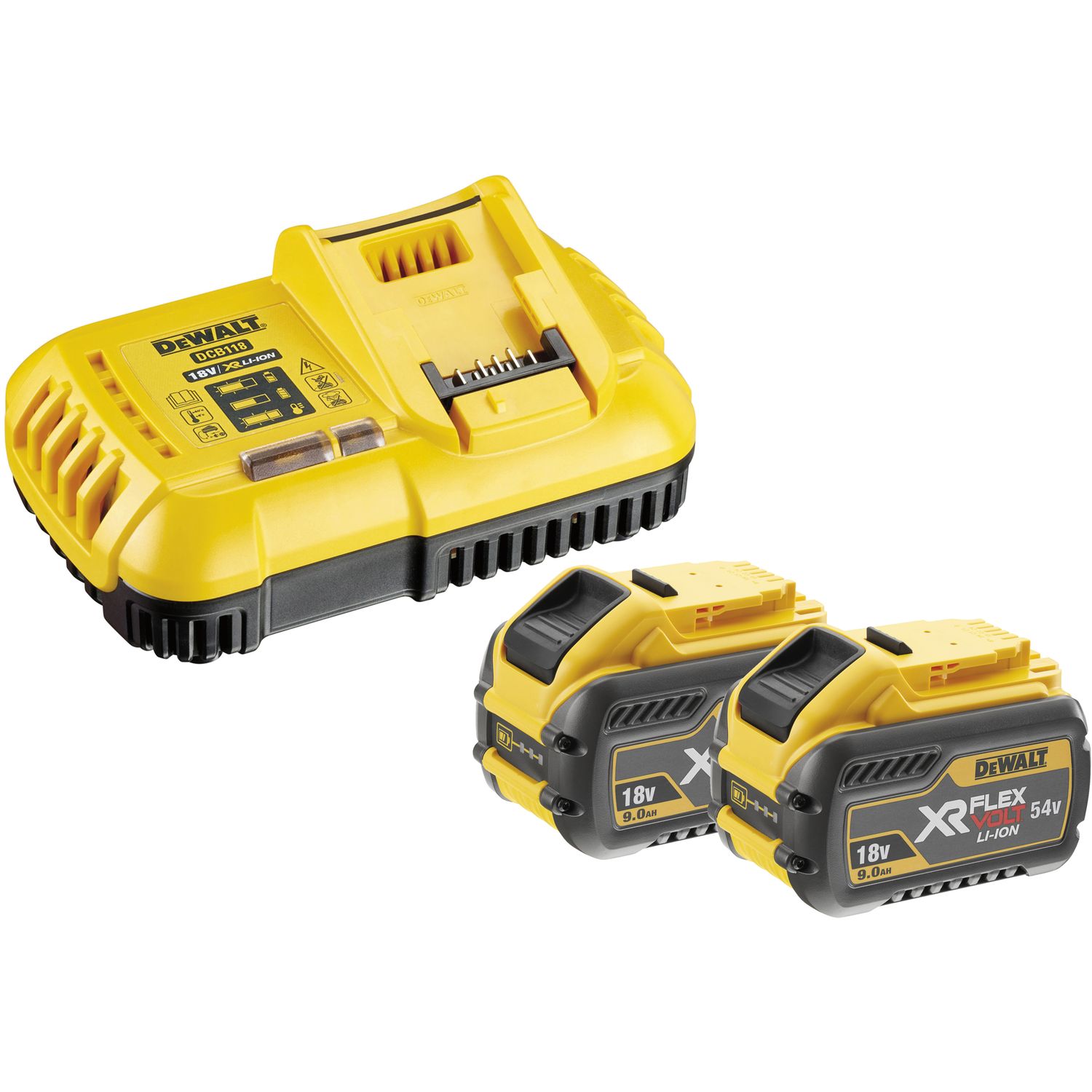 HITRI POLNILNIK Z 2 BATERIJAMA XR FLEXVOLT18V 9Ah DCB547 Dewalt DCB118X2