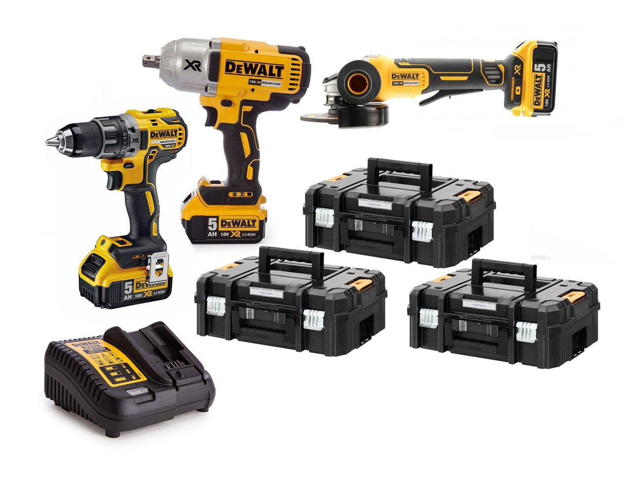 3-DELNI SET AKU 18 V ORODJA S 3-MI KOVČKI3 x 5.0Ah Dewalt DCKM009