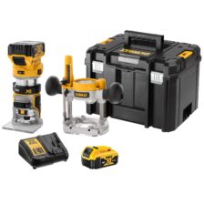 AKU REZKAR 18V XR 8 MM + 2 X 5 AhPODNOŽJE S FIKSNIM / PRITRDILNIM USMERJEVALNIKOM Dewalt DCW604P2