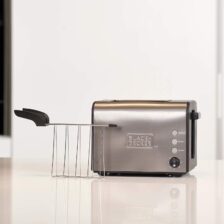 TOASTER IZ NERJAVEČEGA JEKLA 900 W2 KLEŠČI, 2 REŽI, PLADENJ ZA DROBTINE,7 NASTAVITEV Black&Decker BXTOA900E