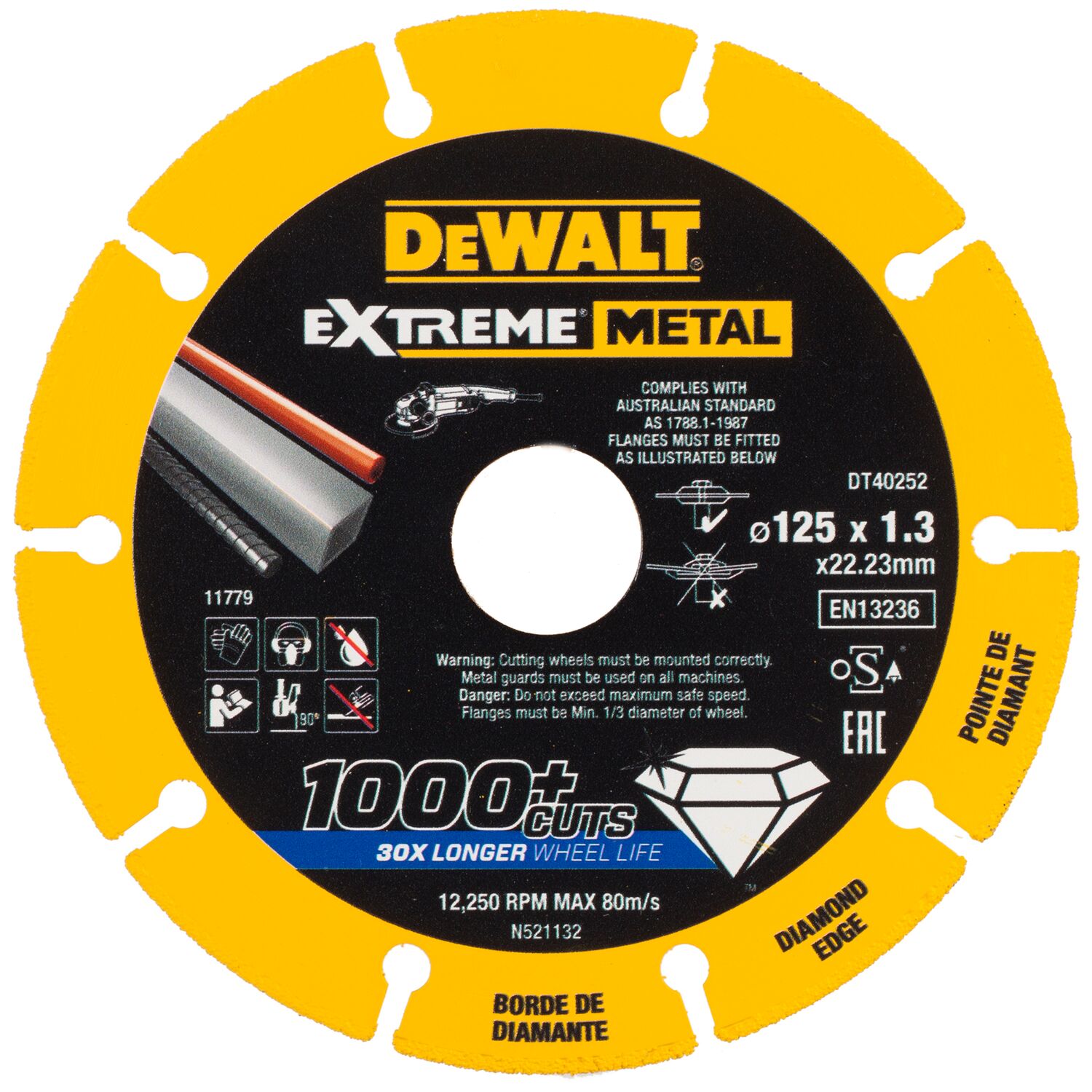 REZALNA PL. EXTREME METAL 125 X 22.23 X 1.3MM Dewalt DT40252