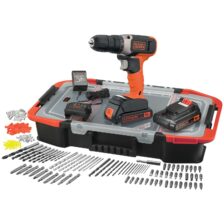 AKU VRTALNIK/VIJAČNIK 18V 2X1,5Ah ORGANIZATOR160 RAZLIČNIH DODATKOV Black&Decker BCD001BAST