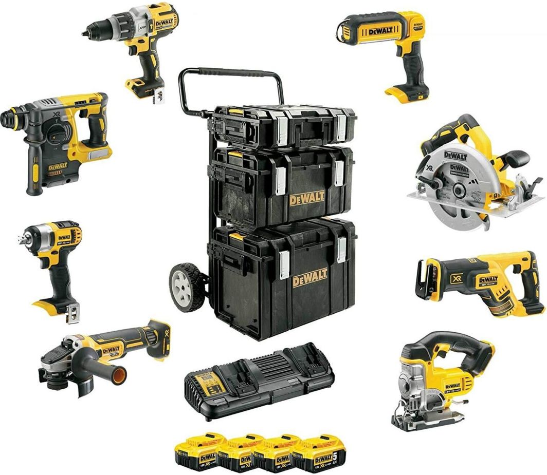 AKU 8-DELNI SET ORODJA 18V XR 4x5.0Ah VOZIČEK Dewalt DCK854P4