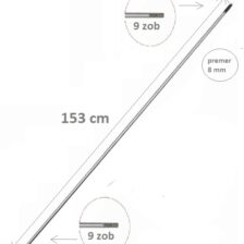 Pogonska jeklena palica 9 zob za nekatere bočne motorne nitne kosilnice (npr. Iskra)